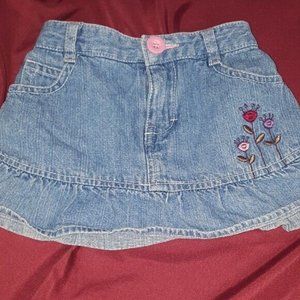Sonoma Baby Girls 18 Months Denim Skirt with Flowers and Button Closure